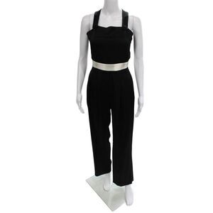 Kimberly Taylor Women Black Halter Sleeveless Jumpsuit Tie Size XS